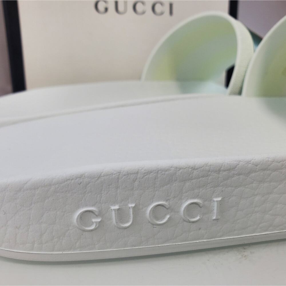 NWT$400 GUCCI Signature Pursuit 72 Stripe Slip-on Slide Sandals Sz 10G (10.5-11) - Picture 14 of 16